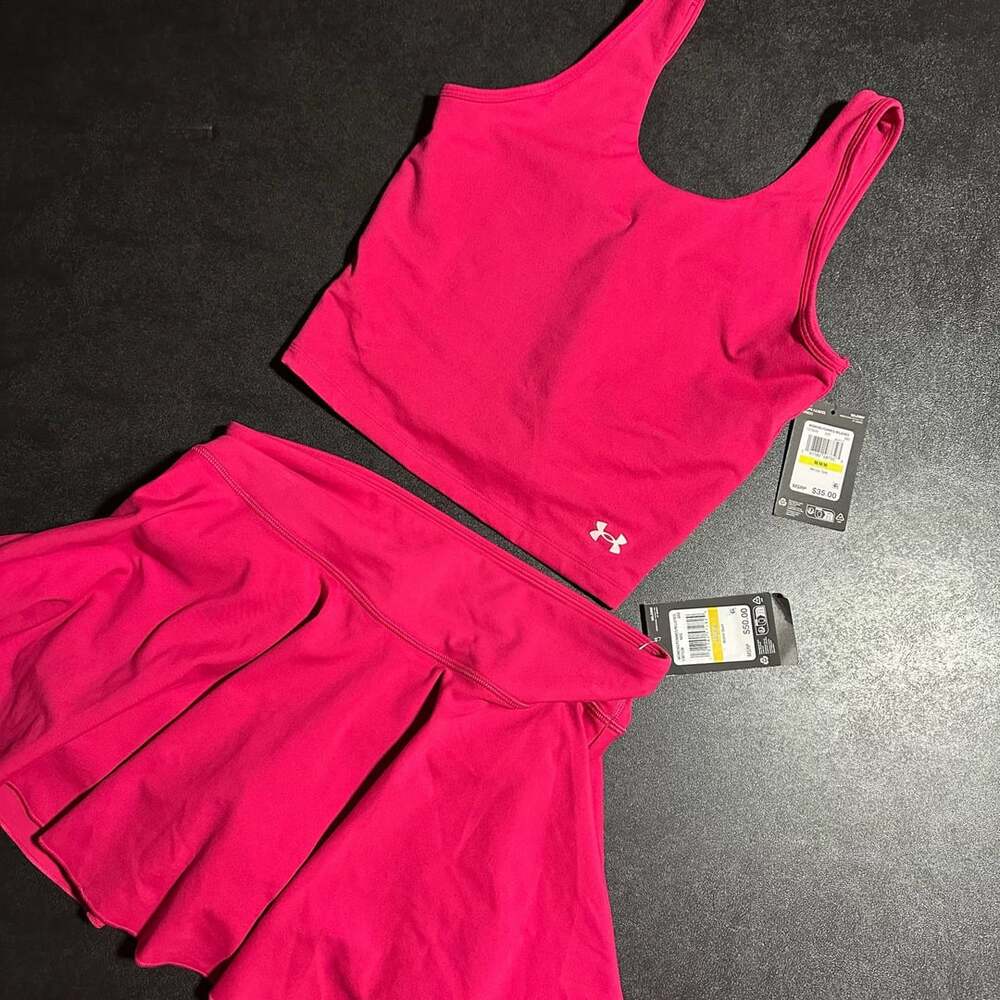 Under Armour Motion Tank & Skirt Pink Athletic Outfit Set , preppy, country club